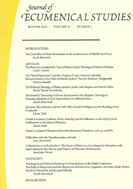 Read more about the article New Article for our Adjunct Researcher Silvana Kandel Lamdan: “The Israel Experience” and the Origins of Latin American Identity: Enrique Dussel in the Wake of Martin Buber’s “Semitic-Bedouin” Indignity