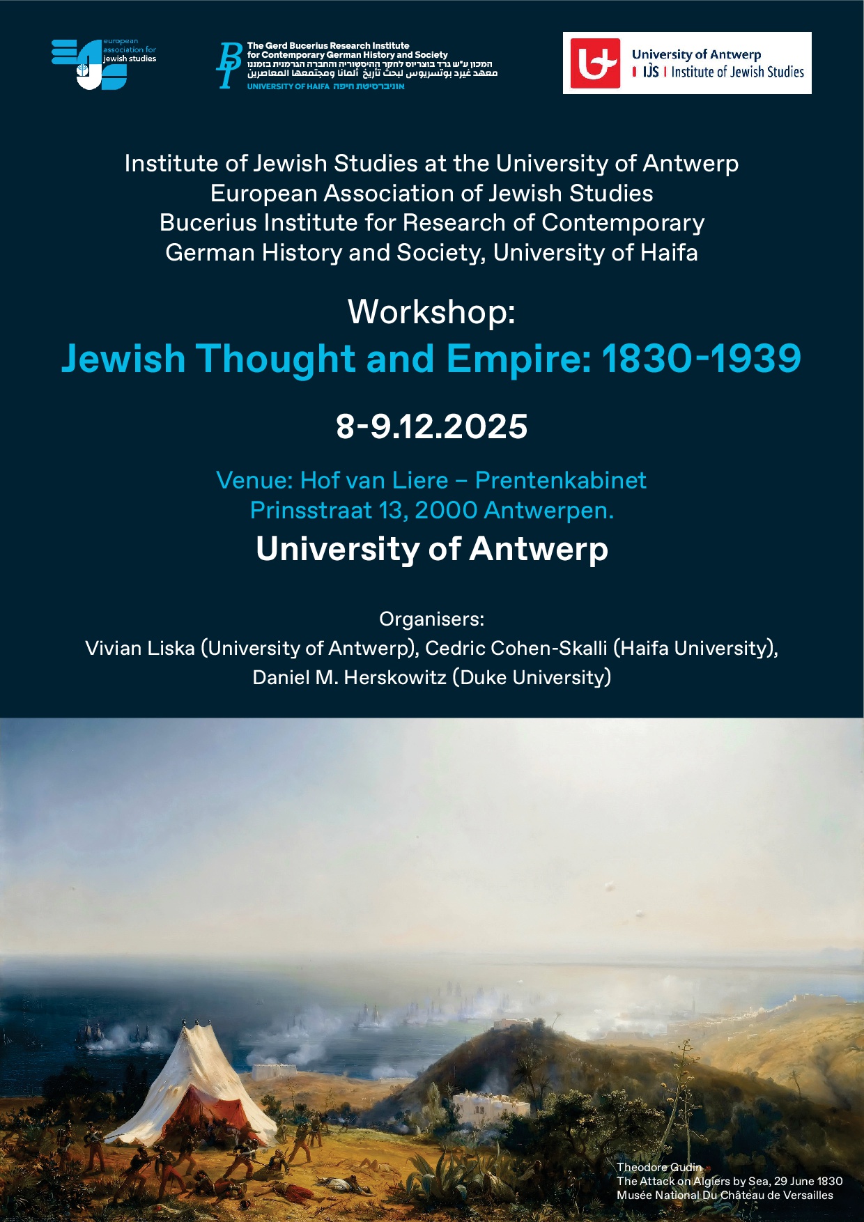 Read more about the article 8-9.12.25: Workshop: Jewish Thought and Empire: 1830-1939. Venue: University of Antwerp